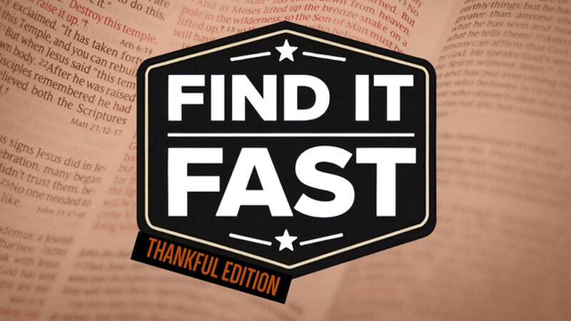 Find It Fast: Thankful Edition